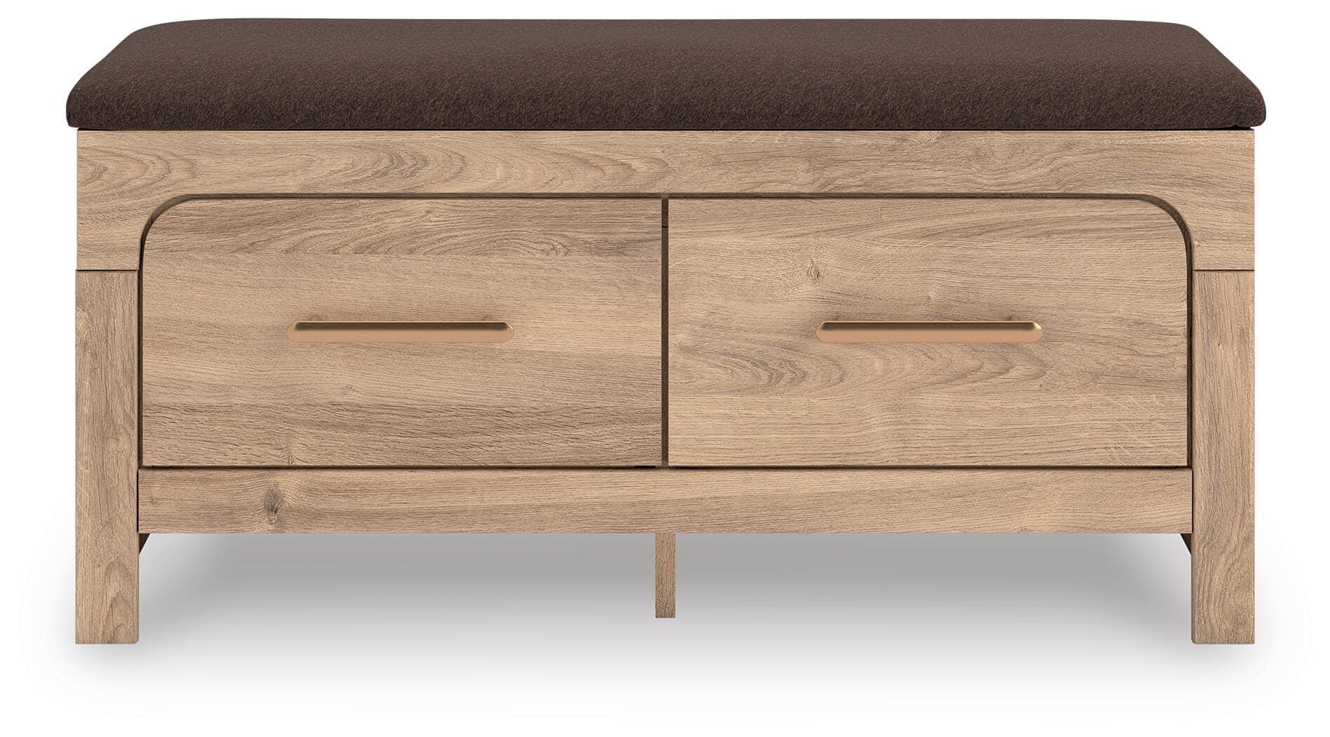 Hollymount Bedroom Storage Bench — Brown/Beige — view 5