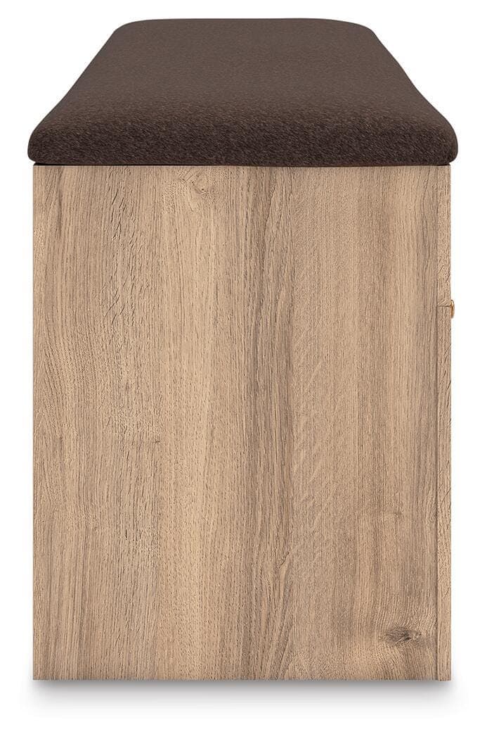 Hollymount Bedroom Storage Bench — Brown/Beige — view 7