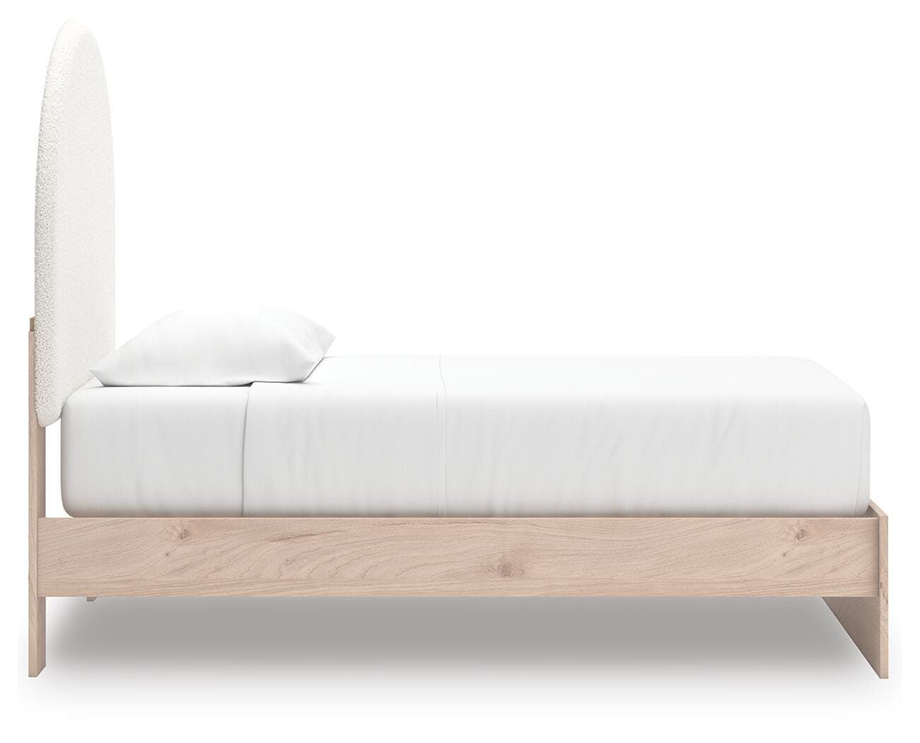 Shapella Twin Upholstered Panel Bed — Brown/Beige;White — view 8