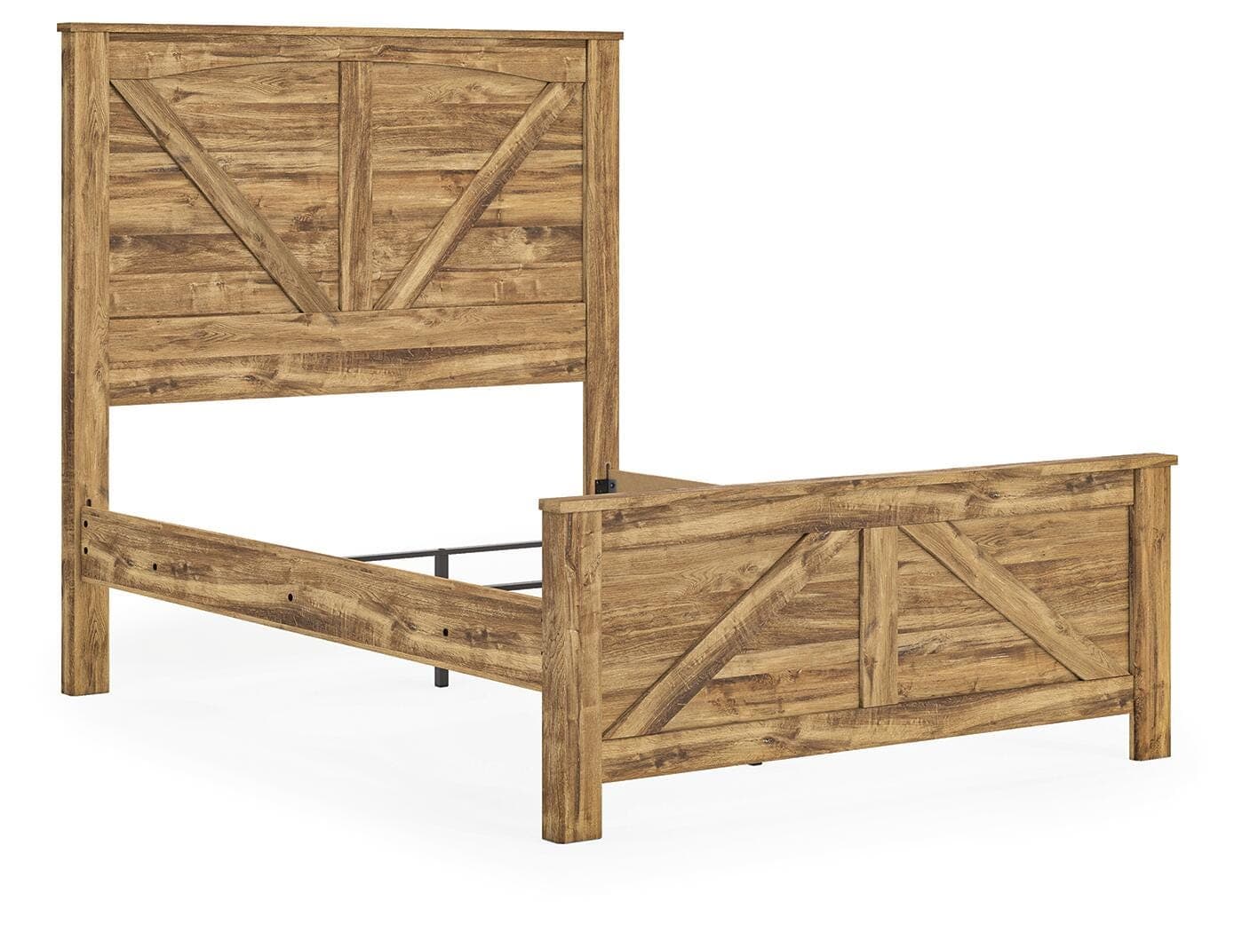 Branstony Queen Crossbuck Panel Bed — Brown — view 4