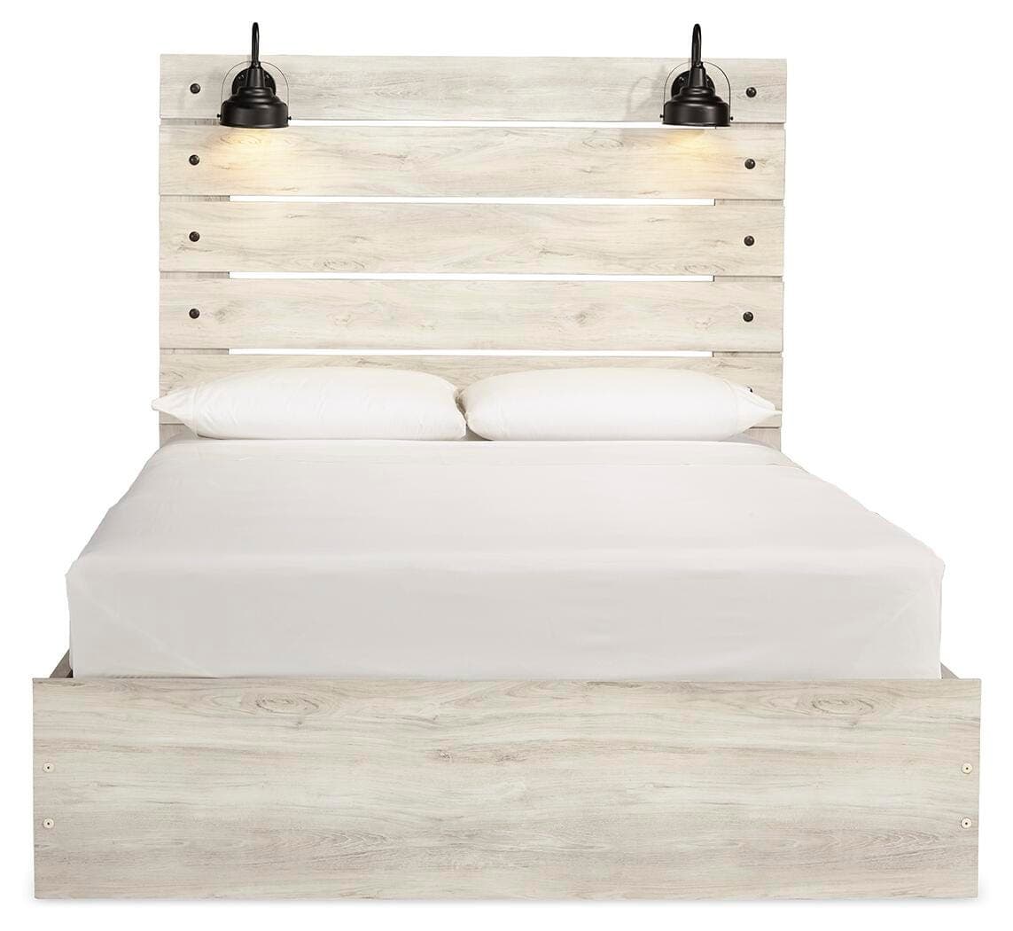 Cambeck Queen Panel Bed with 4 Storage Drawers — White — view 3