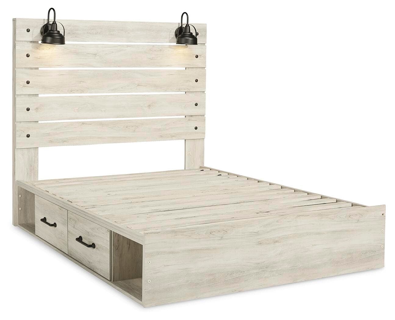 Cambeck Queen Panel Bed with 4 Storage Drawers — White — view 5