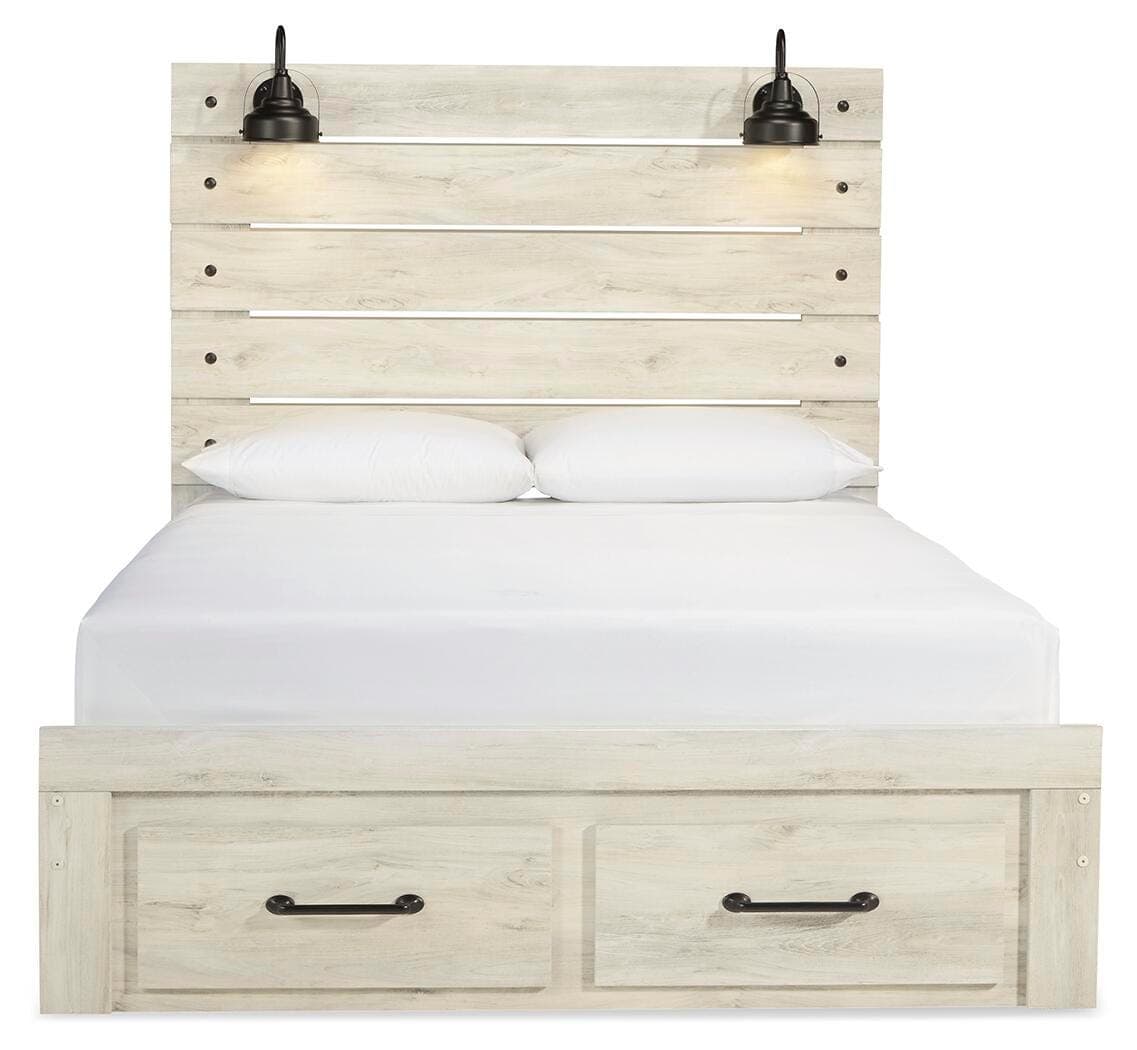 Cambeck Queen Panel Storage Bed — White — view 3