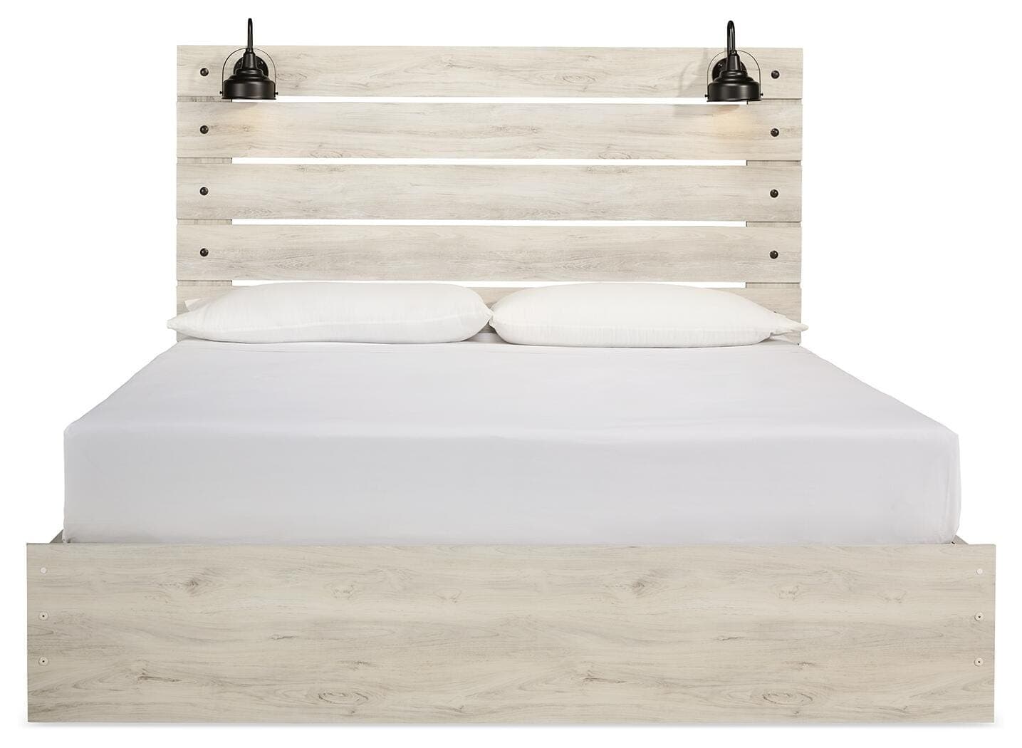 Cambeck King Panel Bed with 2 Storage Drawers — White — view 3