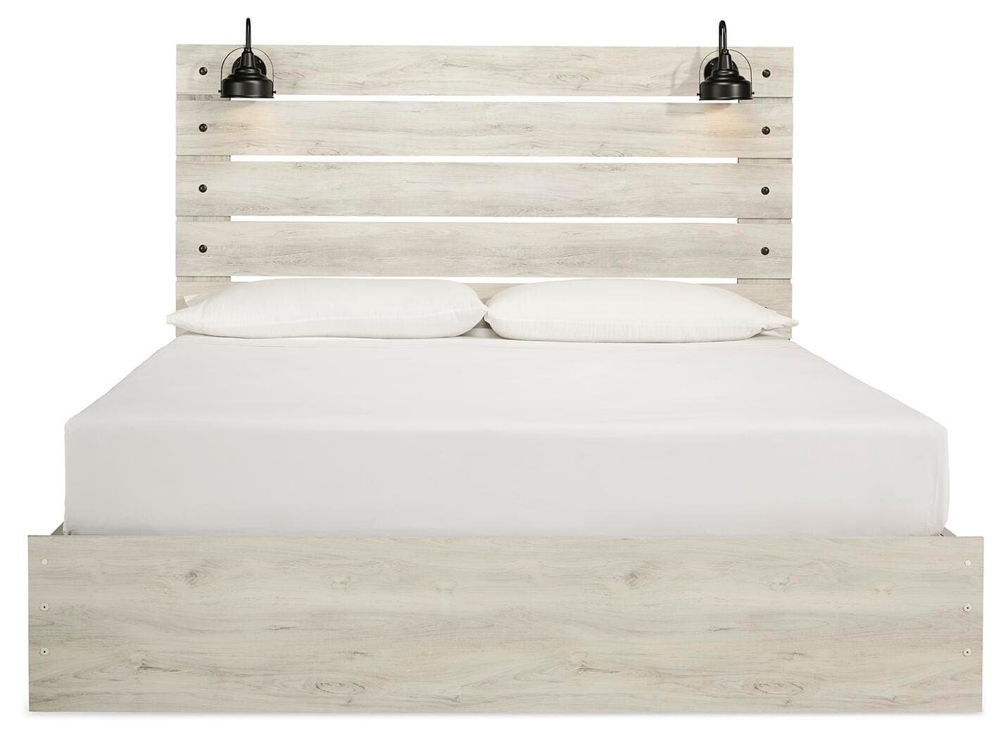 Cambeck King Panel Bed with 4 Storage Drawers — White — view 3