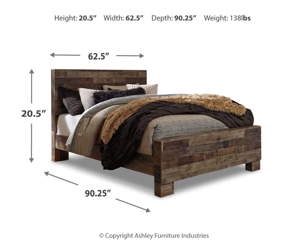 Derekson Queen Panel Bed — Black/Gray;Brown/Beige — view 7