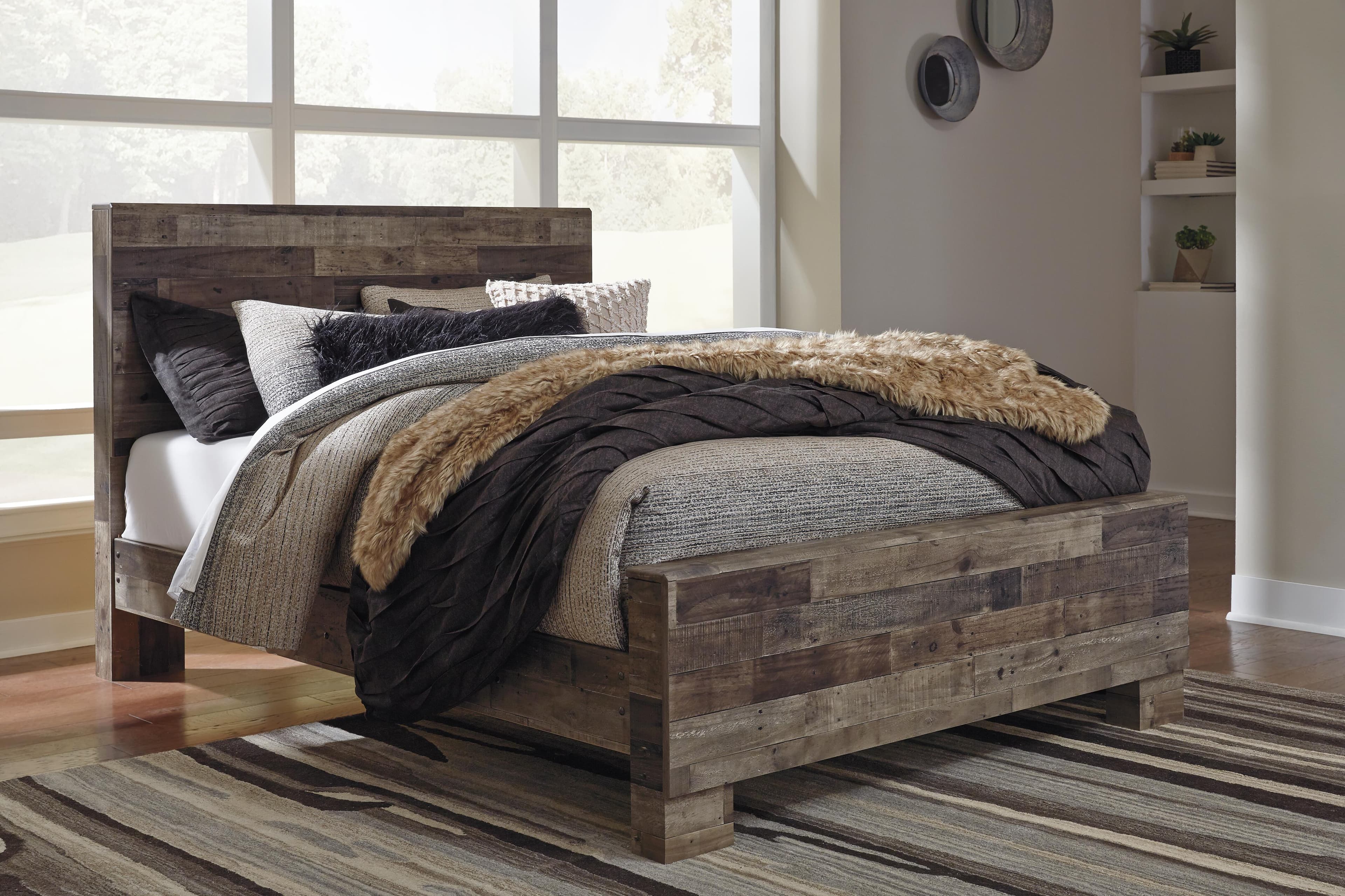 Derekson Queen Panel Bed — Black/Gray;Brown/Beige — view 2