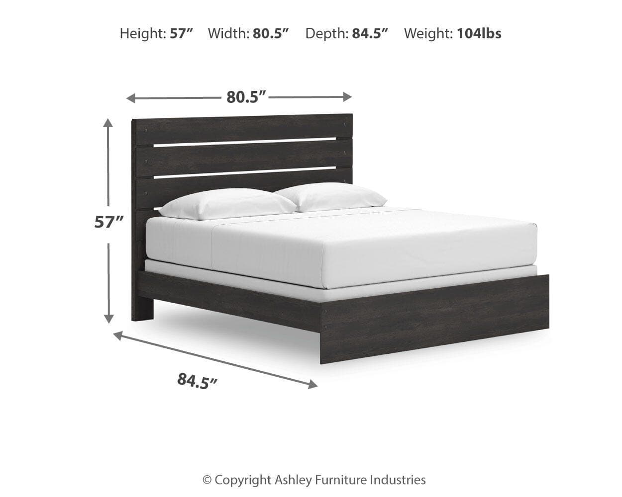 Delmorta King Panel Bed — Black/Gray — view 4