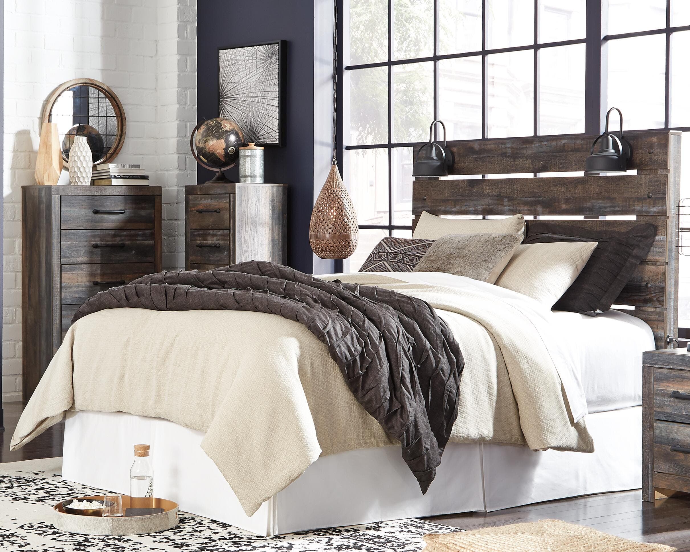 Drystan Queen Panel Headboard — Brown/Beige — view 2