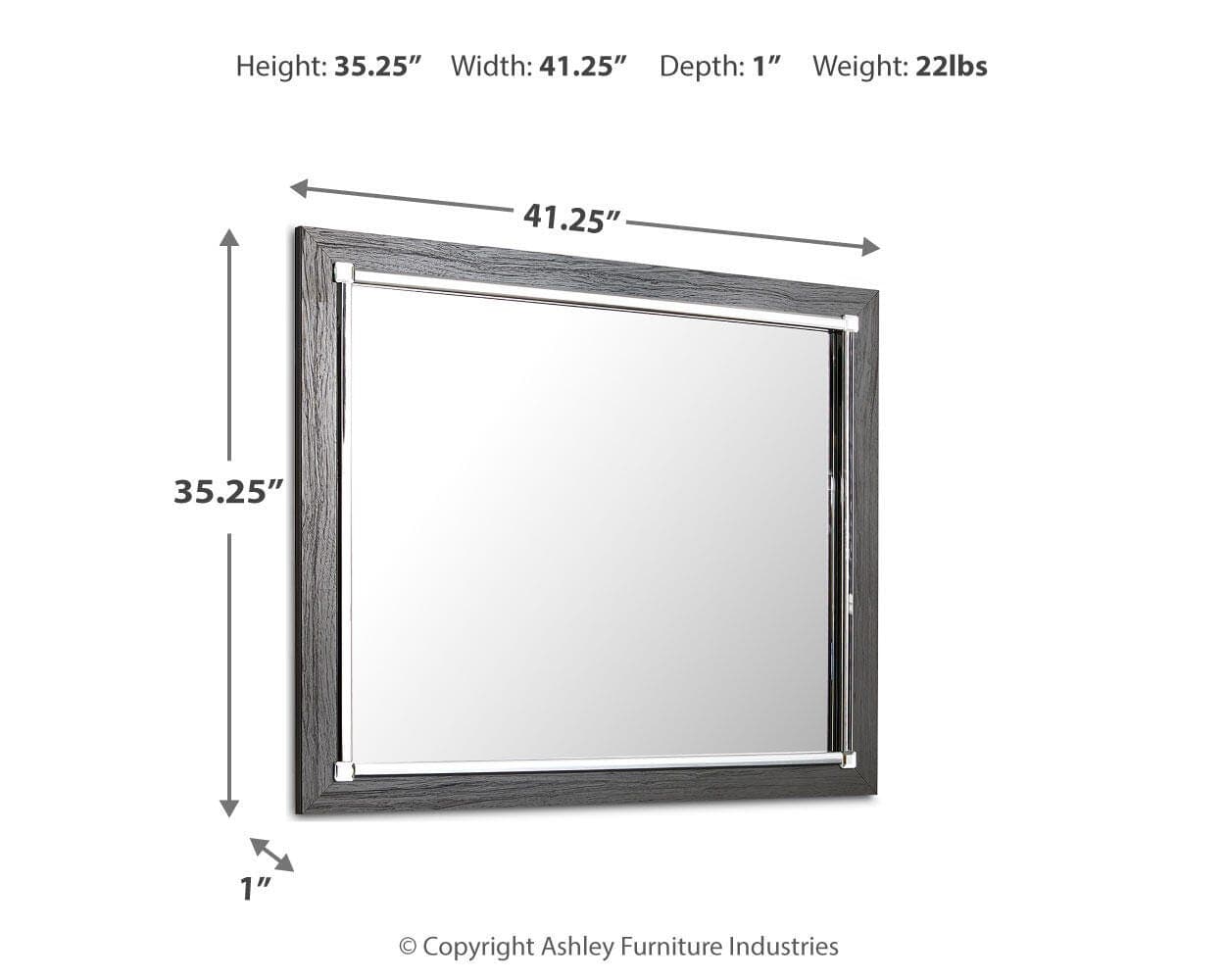 Lodanna Bedroom Mirror — Black/Gray — view 2