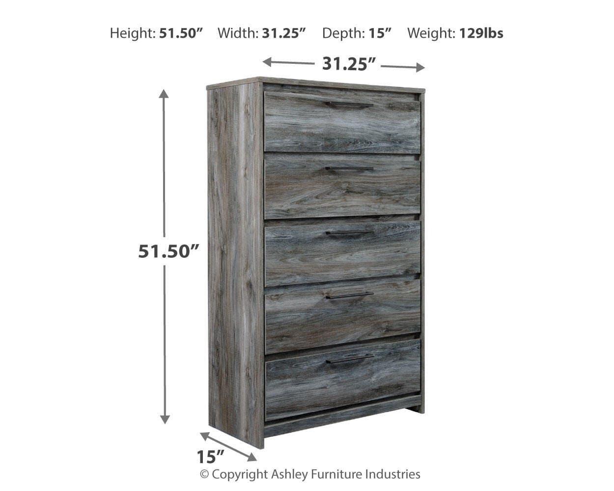Baystorm Chest of Drawers — Black/Gray;Brown/Beige — view 6