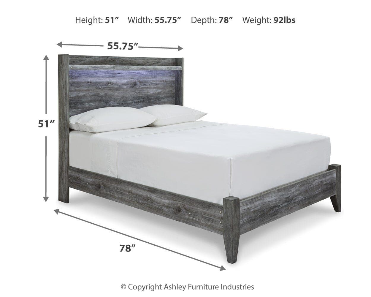 Baystorm Full Panel Bed — Black/Gray;Brown/Beige — view 4