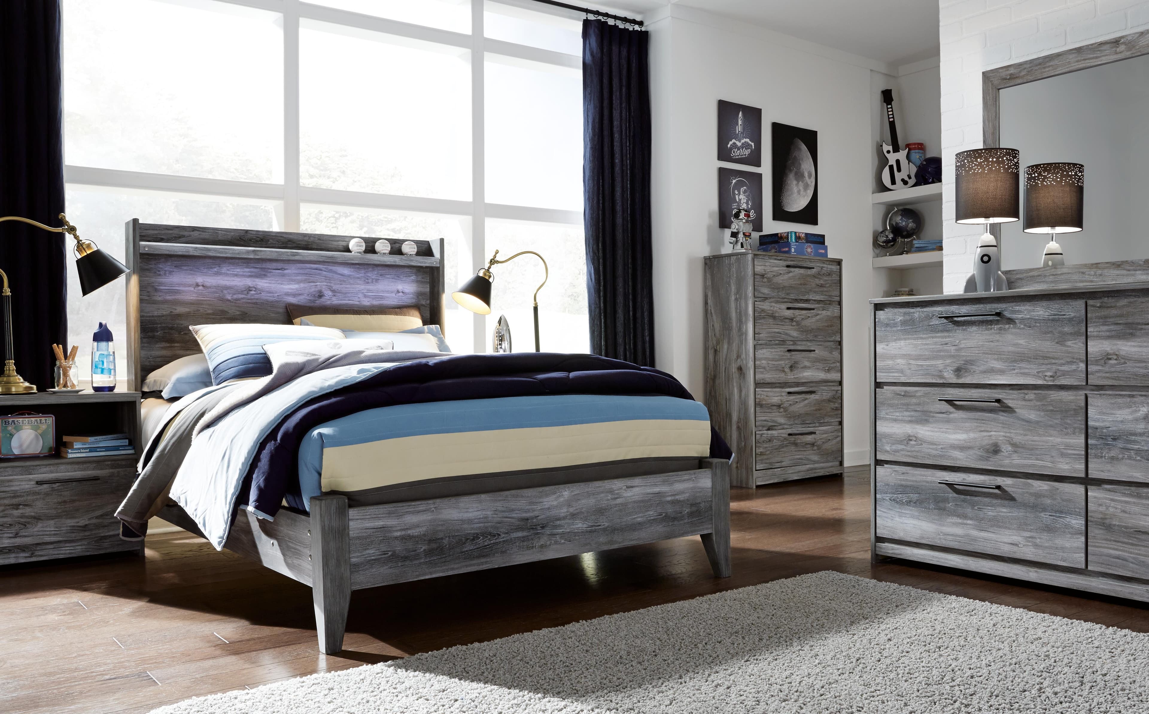 Baystorm Full Panel Bed — Black/Gray;Brown/Beige — view 6