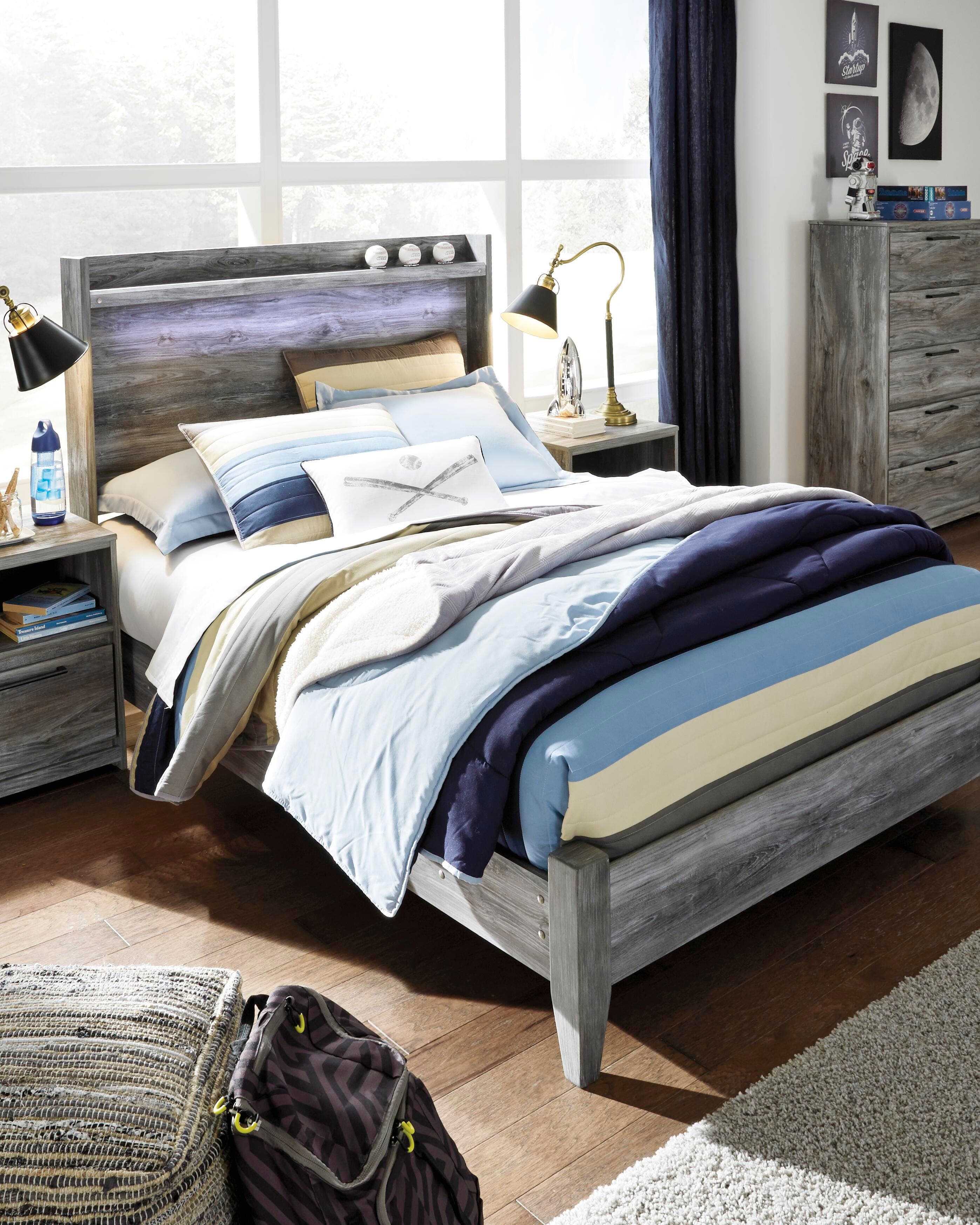 Baystorm Full Panel Bed — Black/Gray;Brown/Beige — view 7