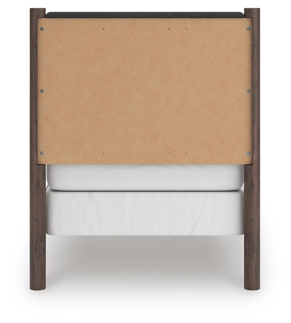 Cadmori Twin Upholstered Panel Bed — Brown — view 6