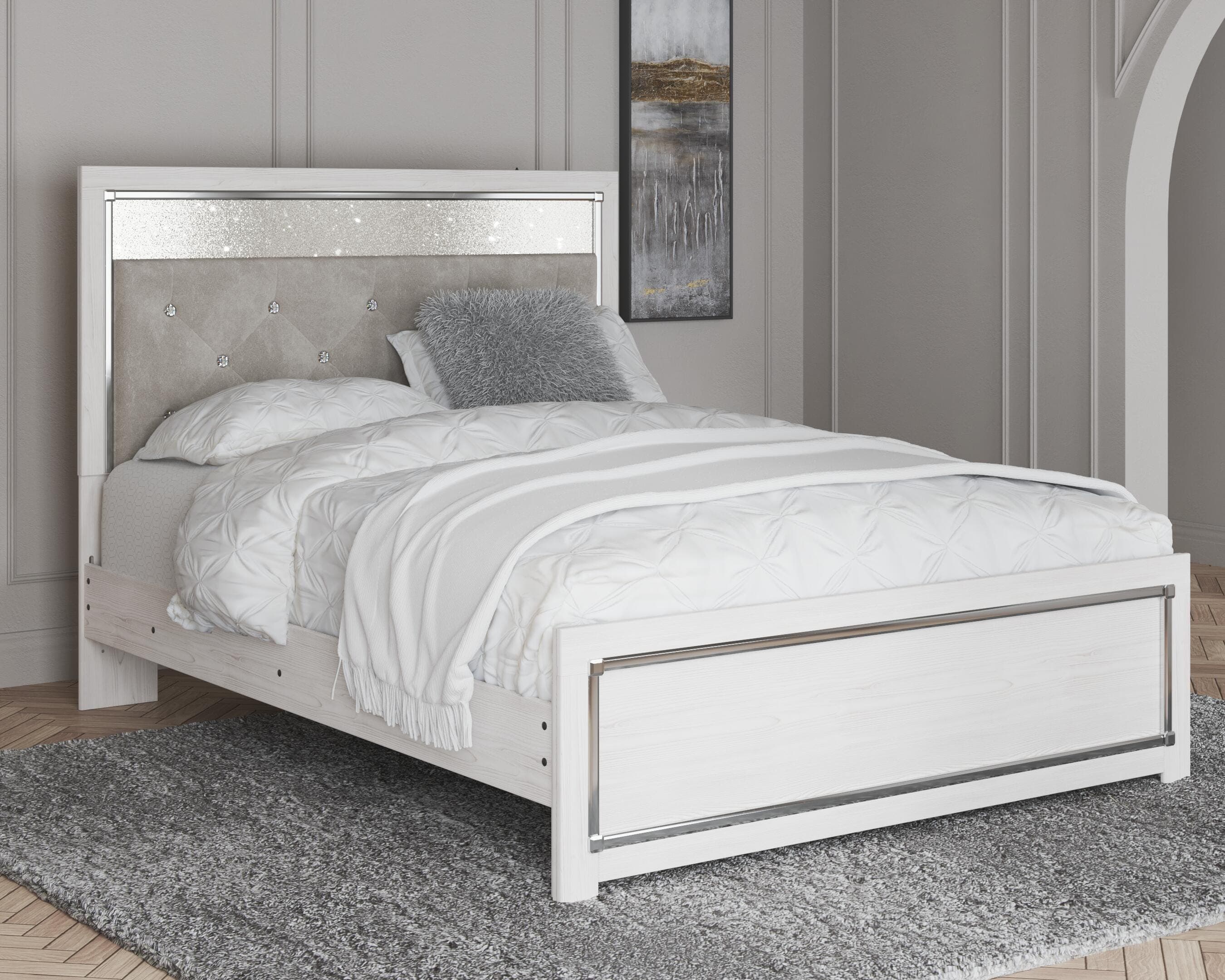 Altyra Queen Panel Bed — White — view 2