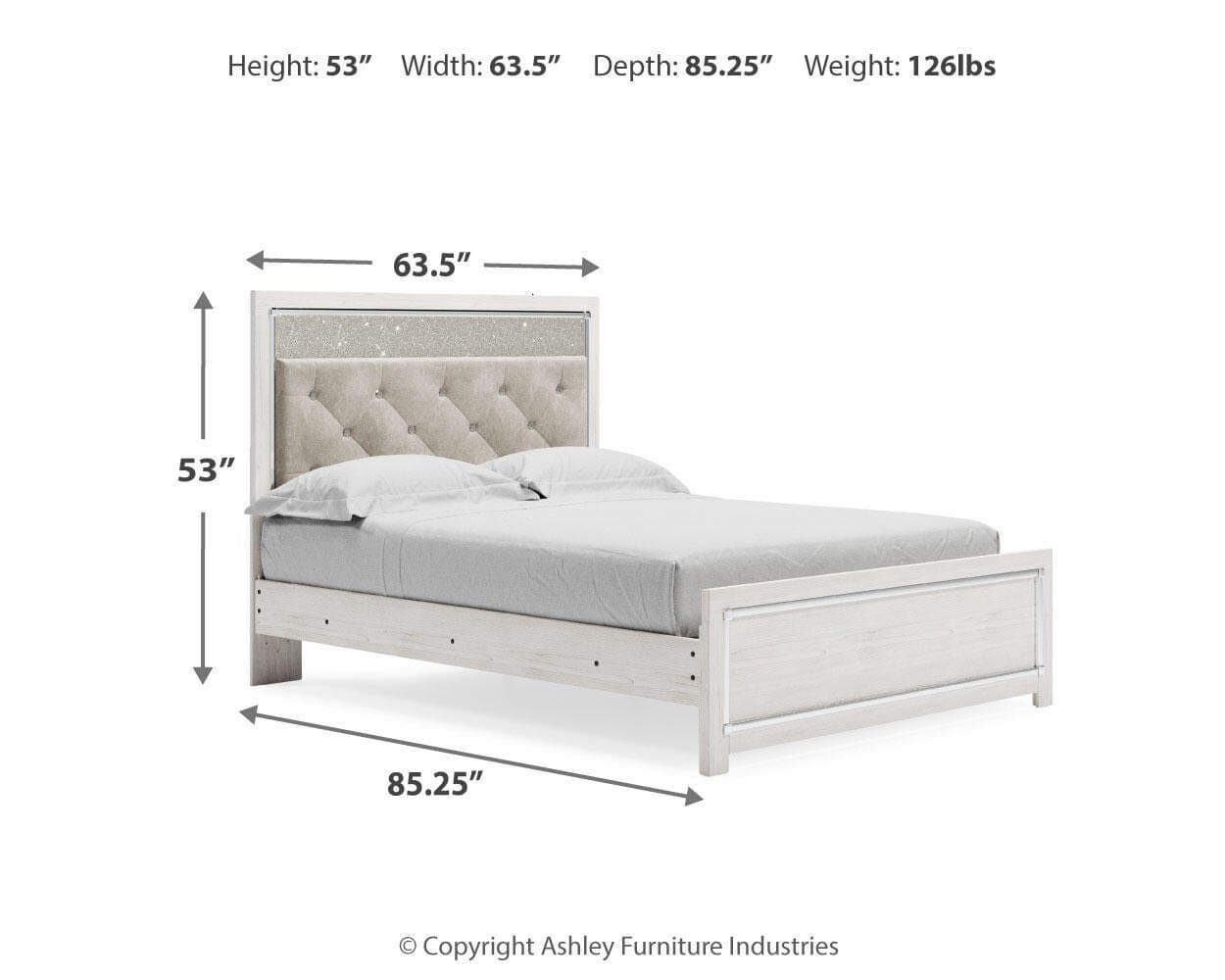 Altyra Queen Panel Bed — White — view 4