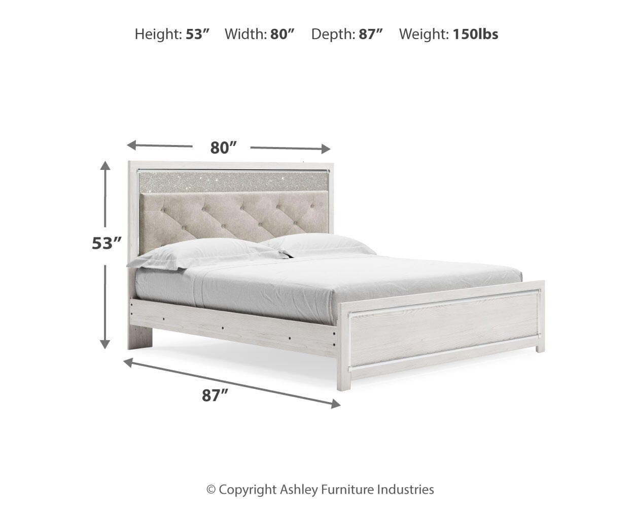 Altyra King Panel Bed — White — view 4