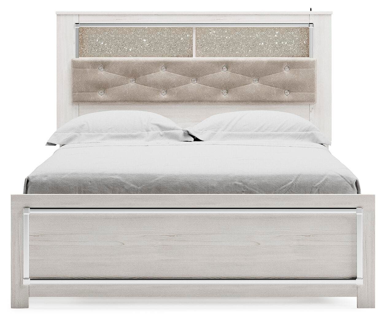 Altyra Queen Panel Bookcase Bed — White — view 3