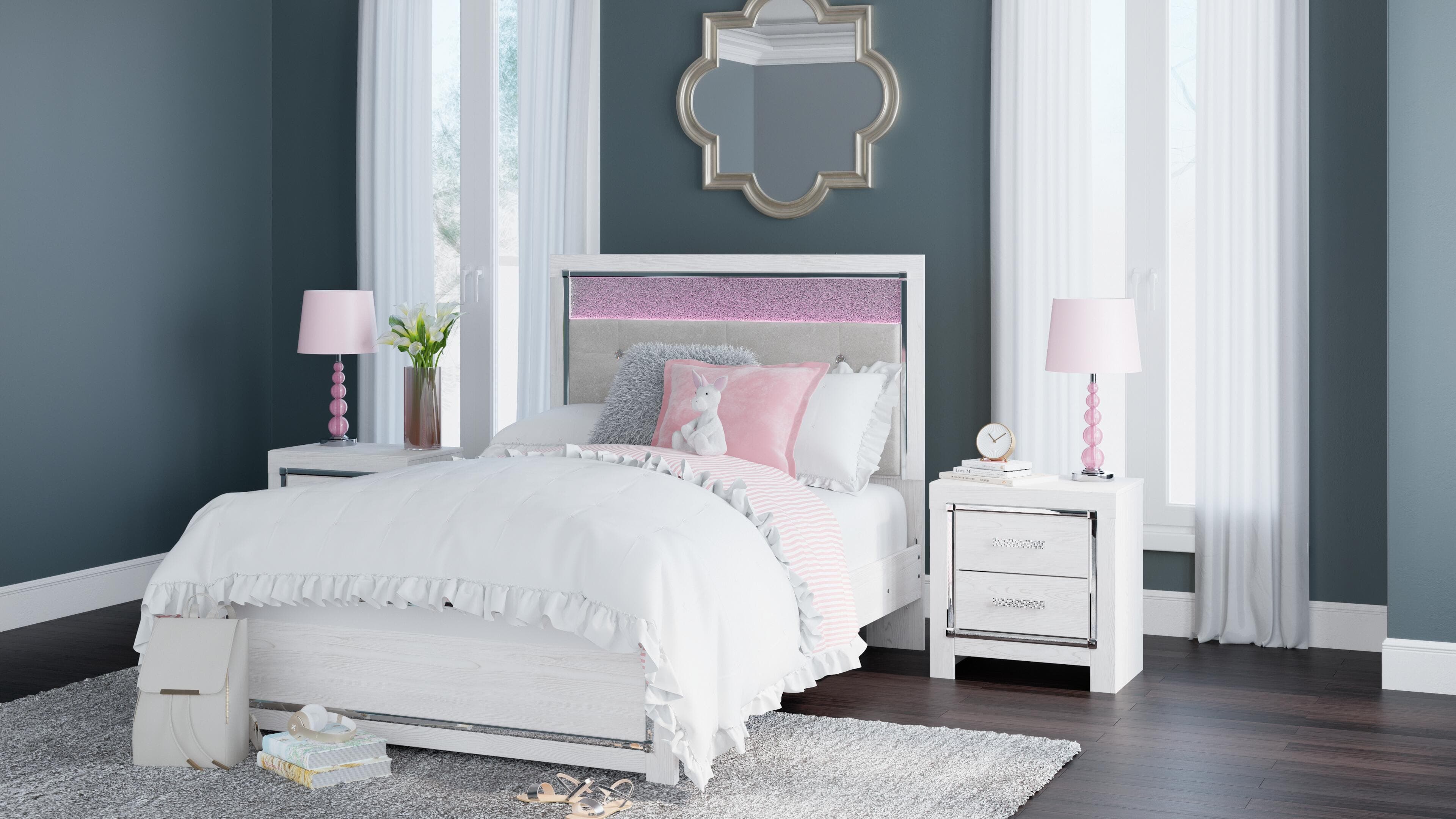 Altyra Full Panel Bed — White — view 2