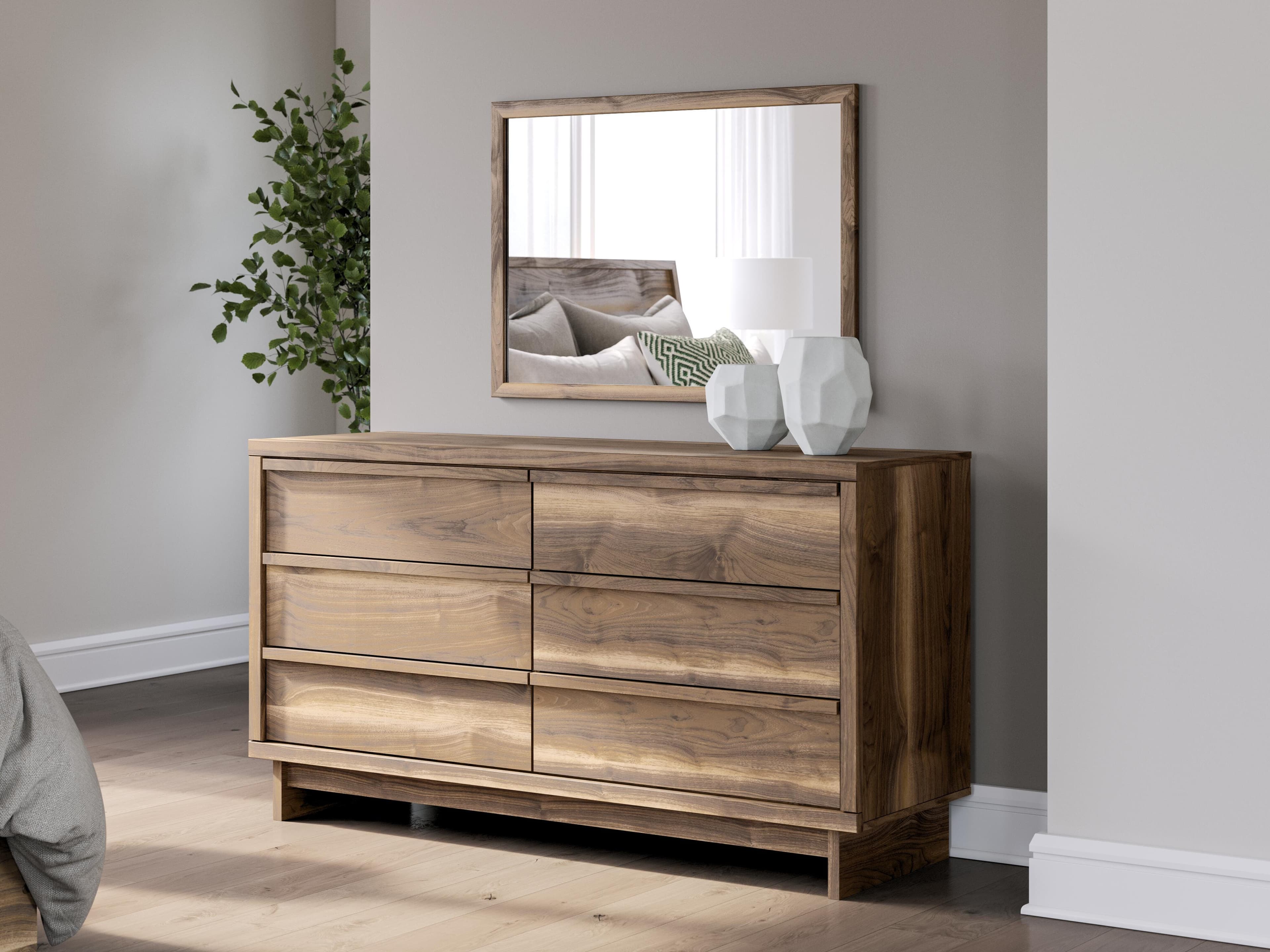 Zadilyn Dresser and Mirror — Brown/Beige — view 2