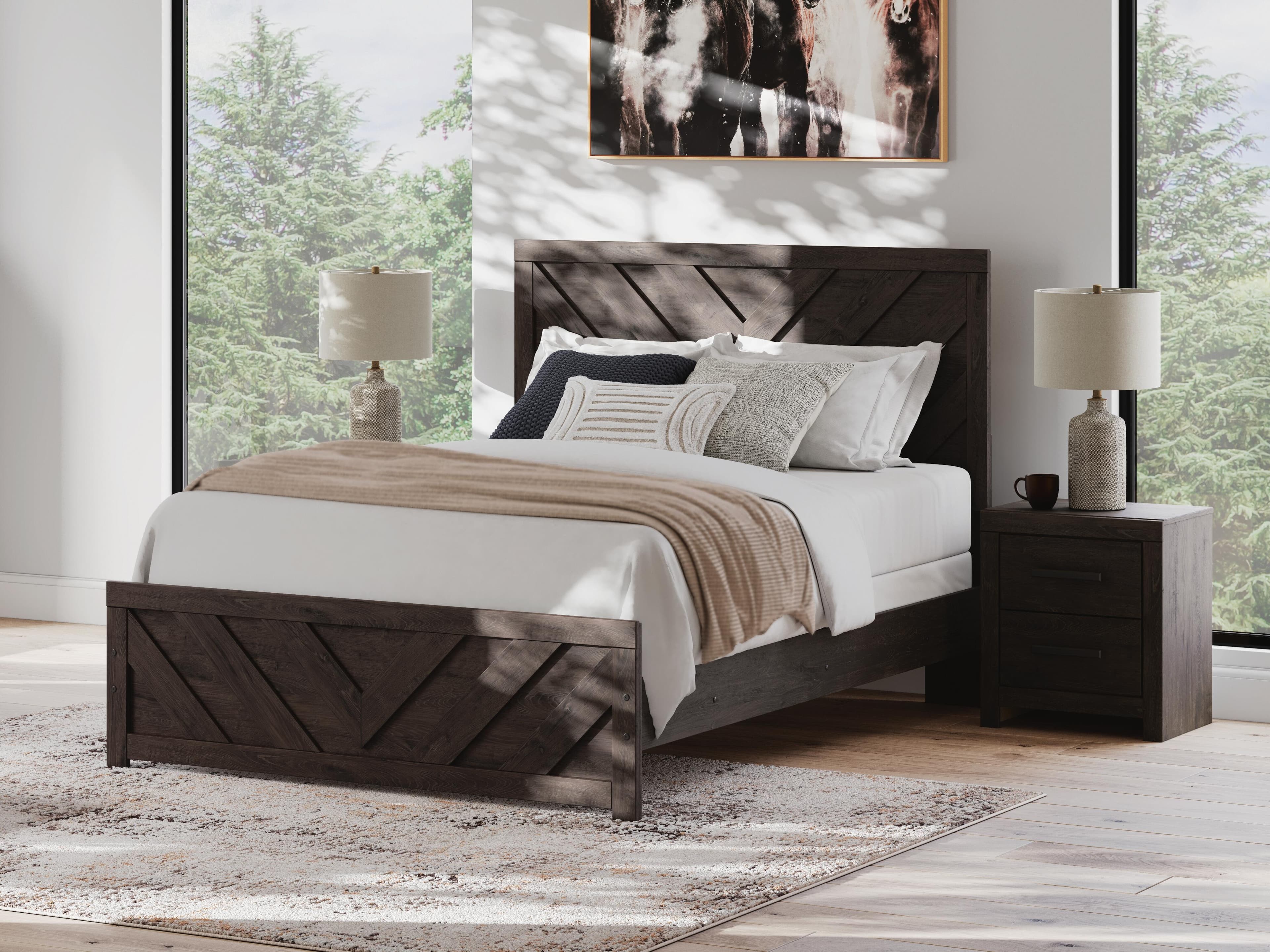 Prendonea Queen Panel Bed — Black/Gray — view 2