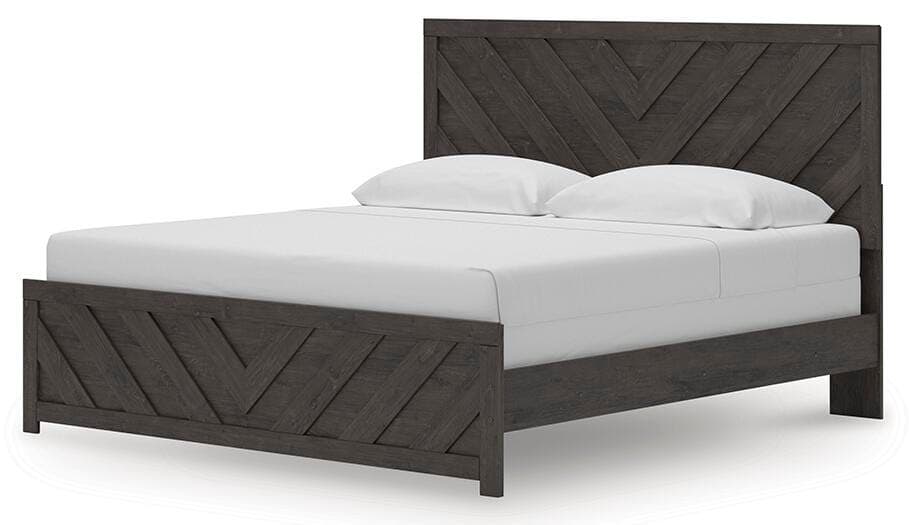 Prendonea King Panel Bed — Black/Gray — view 3