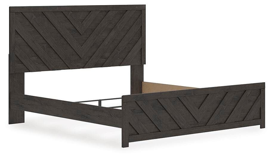 Prendonea King Panel Bed — Black/Gray — view 4