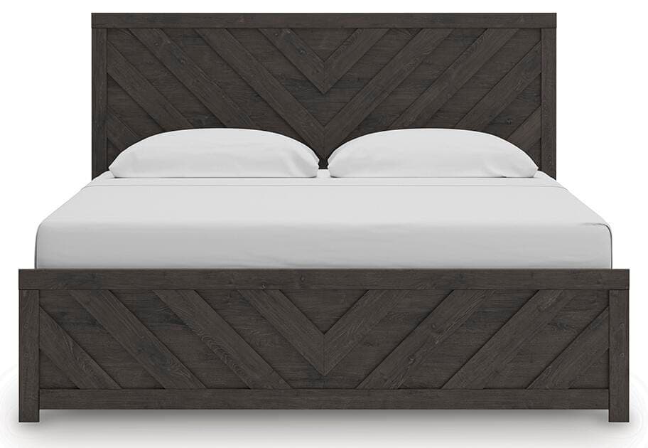 Prendonea King Panel Bed — Black/Gray — view 5
