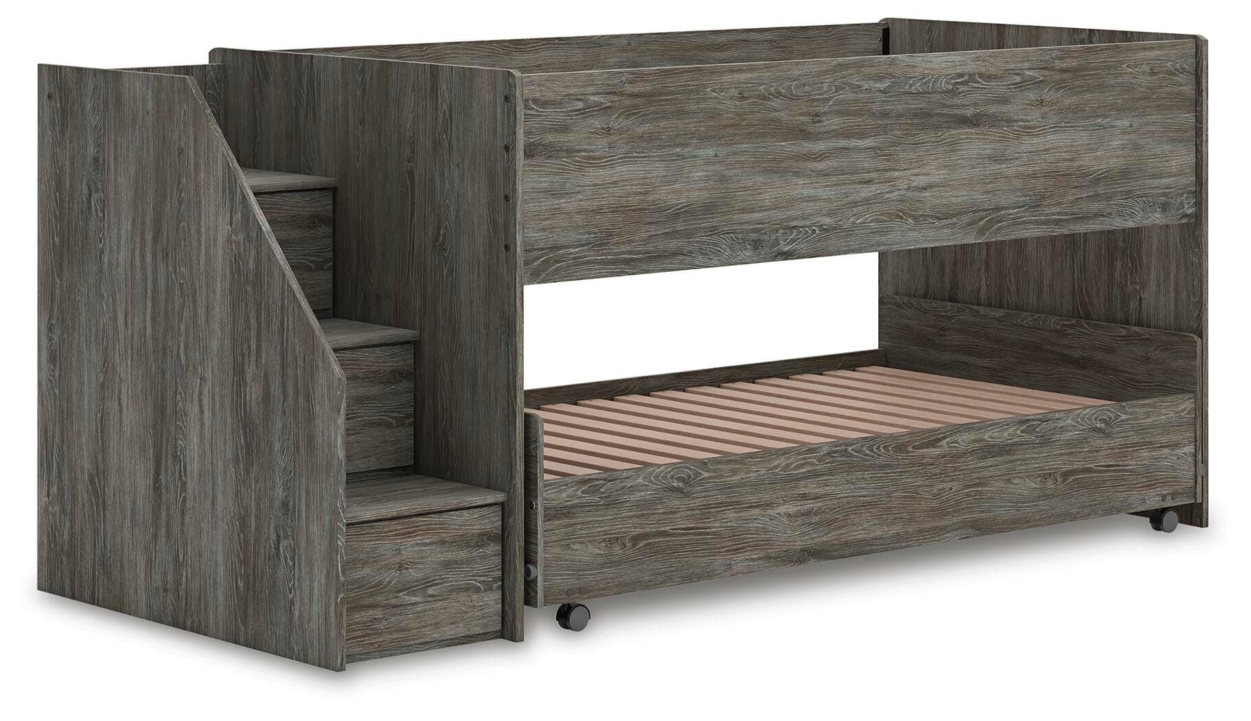 Frandern Twin over Twin Loft Bed — Gray — view 2