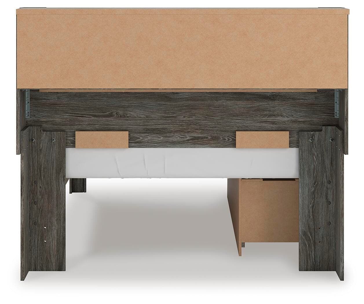 Frandern Full Bookcase Panel Bed with Storage — Gray — view 5