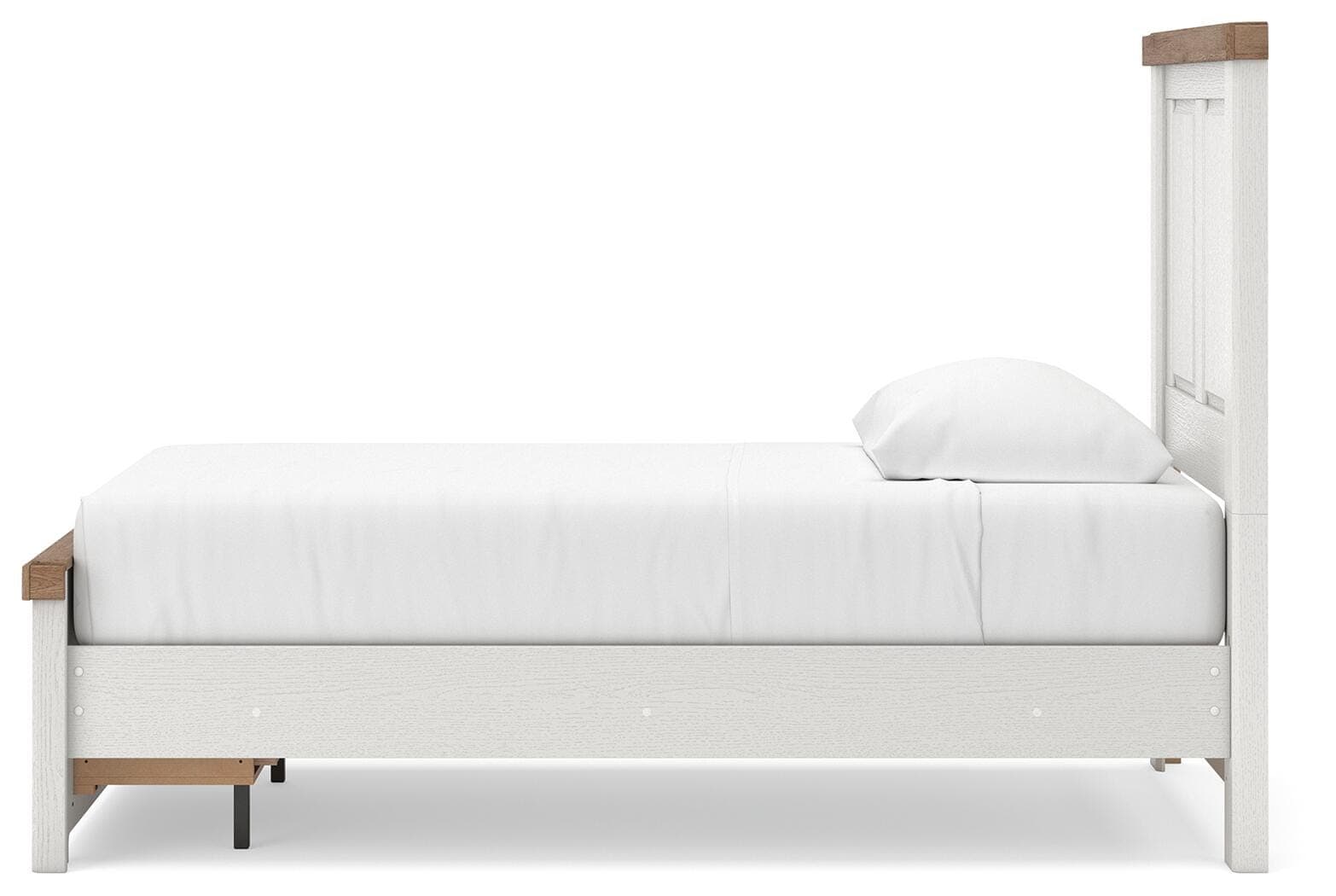 Savonport Twin Panel Storage Bed — White/Brown — view 8