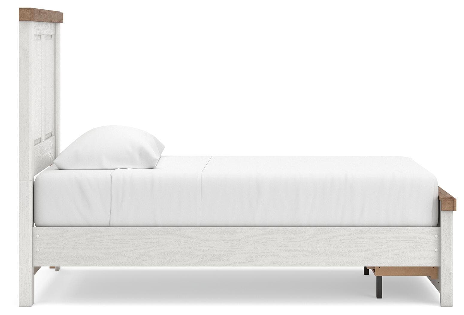 Savonport Twin Panel Storage Bed — White/Brown — view 6