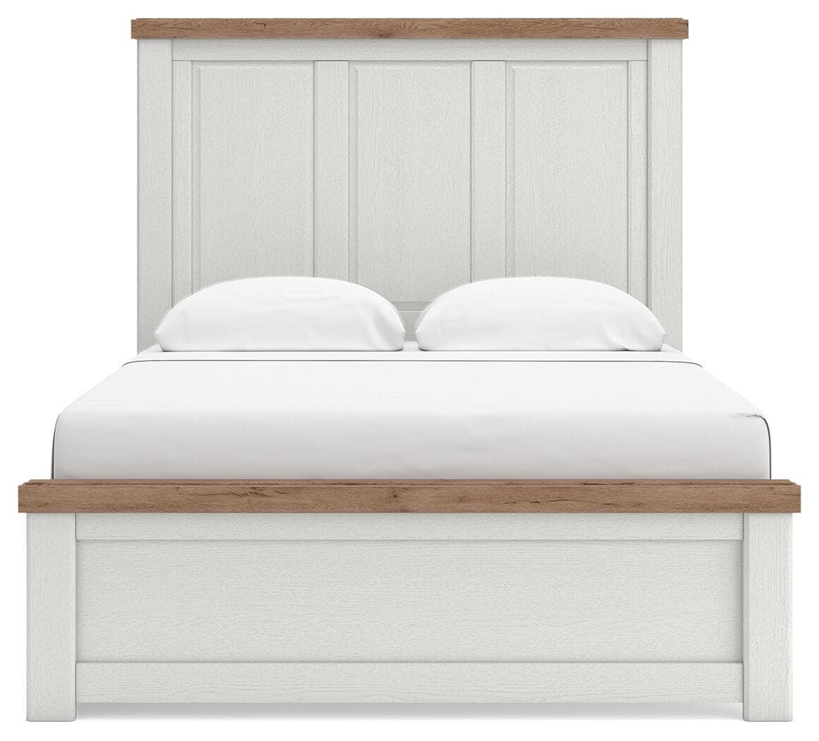 Savonport Queen Panel Bed with Storage — White/Brown — view 3