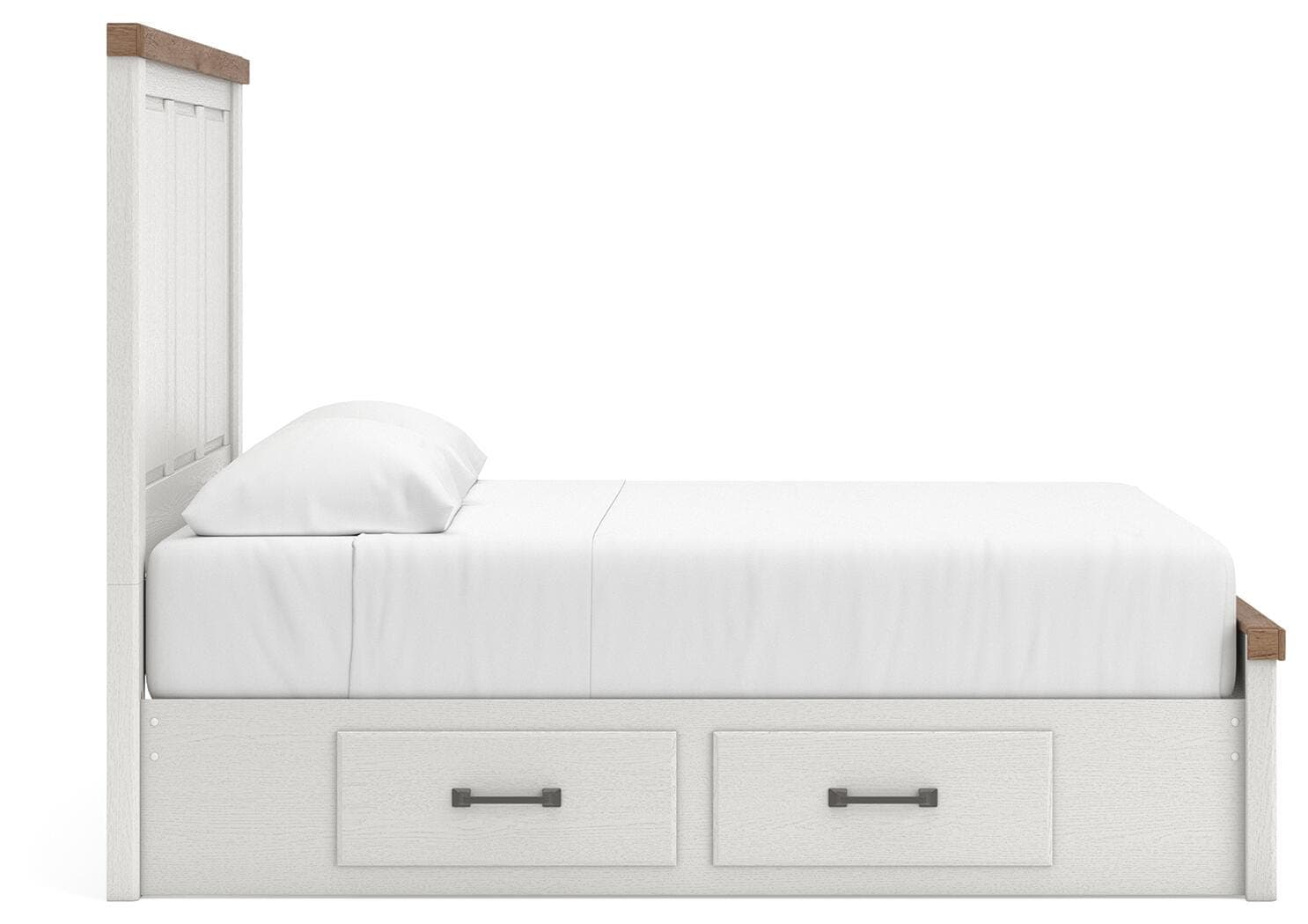 Savonport Queen Panel Bed with Storage — White/Brown — view 6