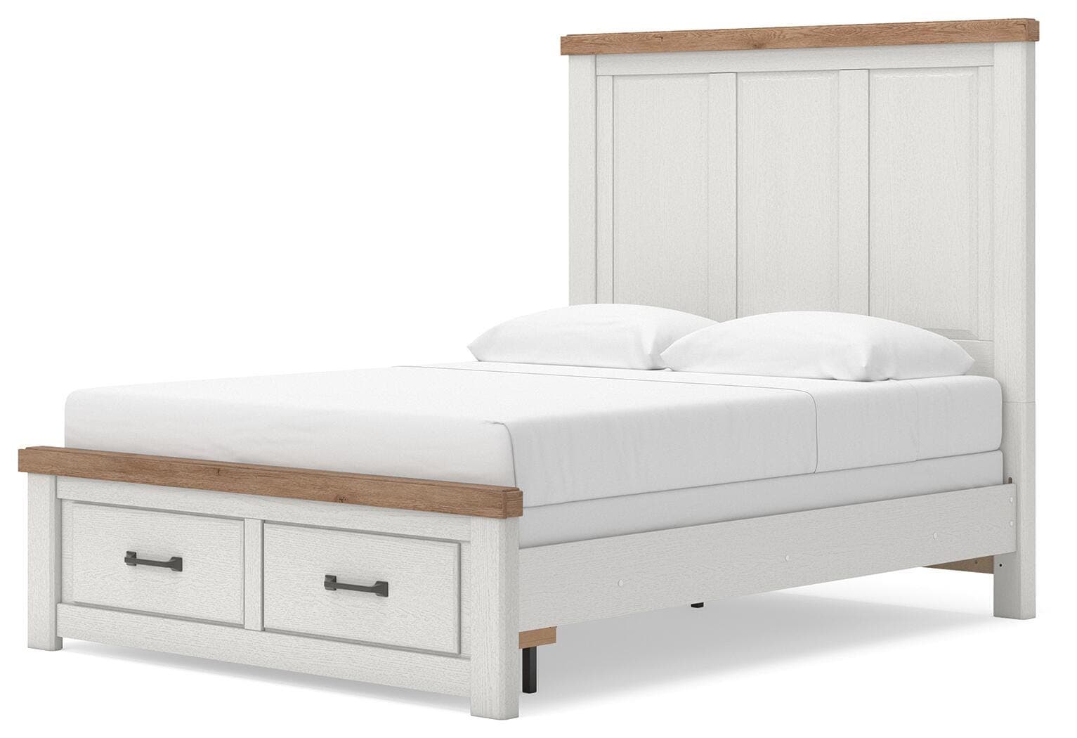 Savonport Queen Panel Storage Bed — White/Brown — view 7