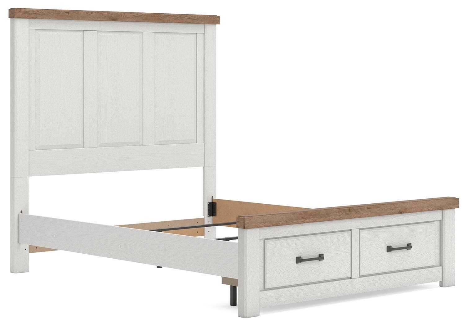 Savonport Queen Panel Storage Bed — White/Brown — view 5
