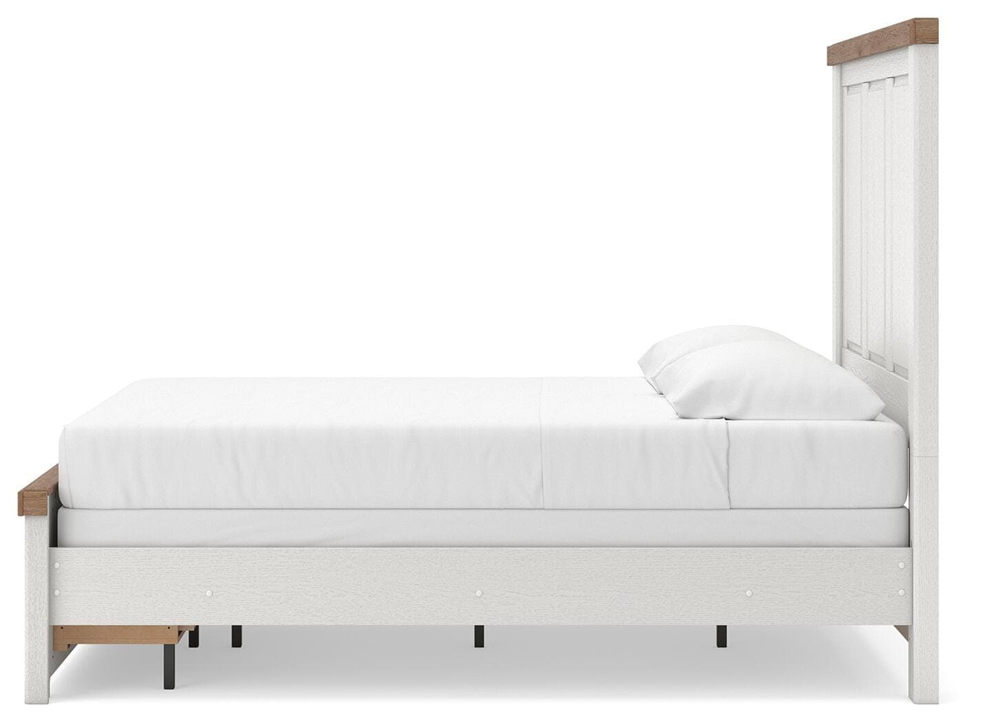 Savonport Queen Panel Storage Bed — White/Brown — view 8
