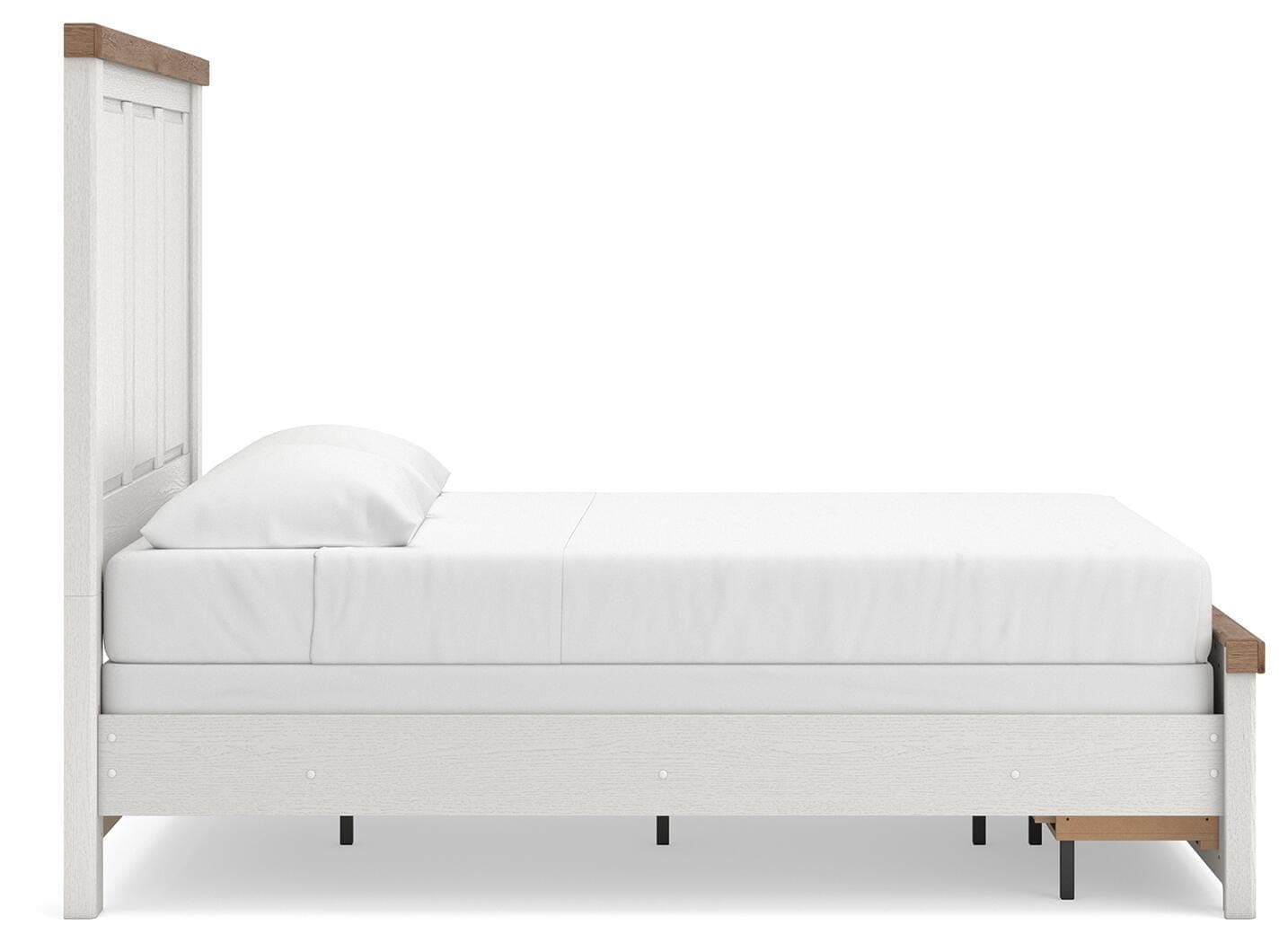 Savonport Queen Panel Storage Bed — White/Brown — view 6