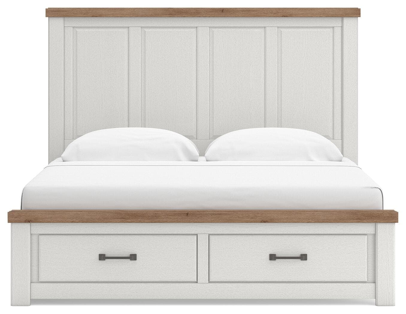 Savonport King Panel Storage Bed — White/Brown — view 3