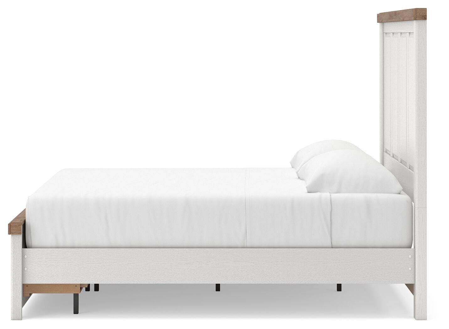 Savonport King Panel Storage Bed — White/Brown — view 8