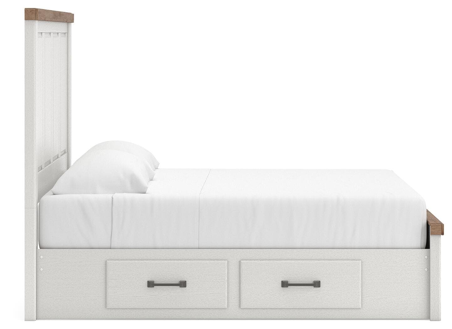 Savonport King Panel Storage Bed — White/Brown — view 6