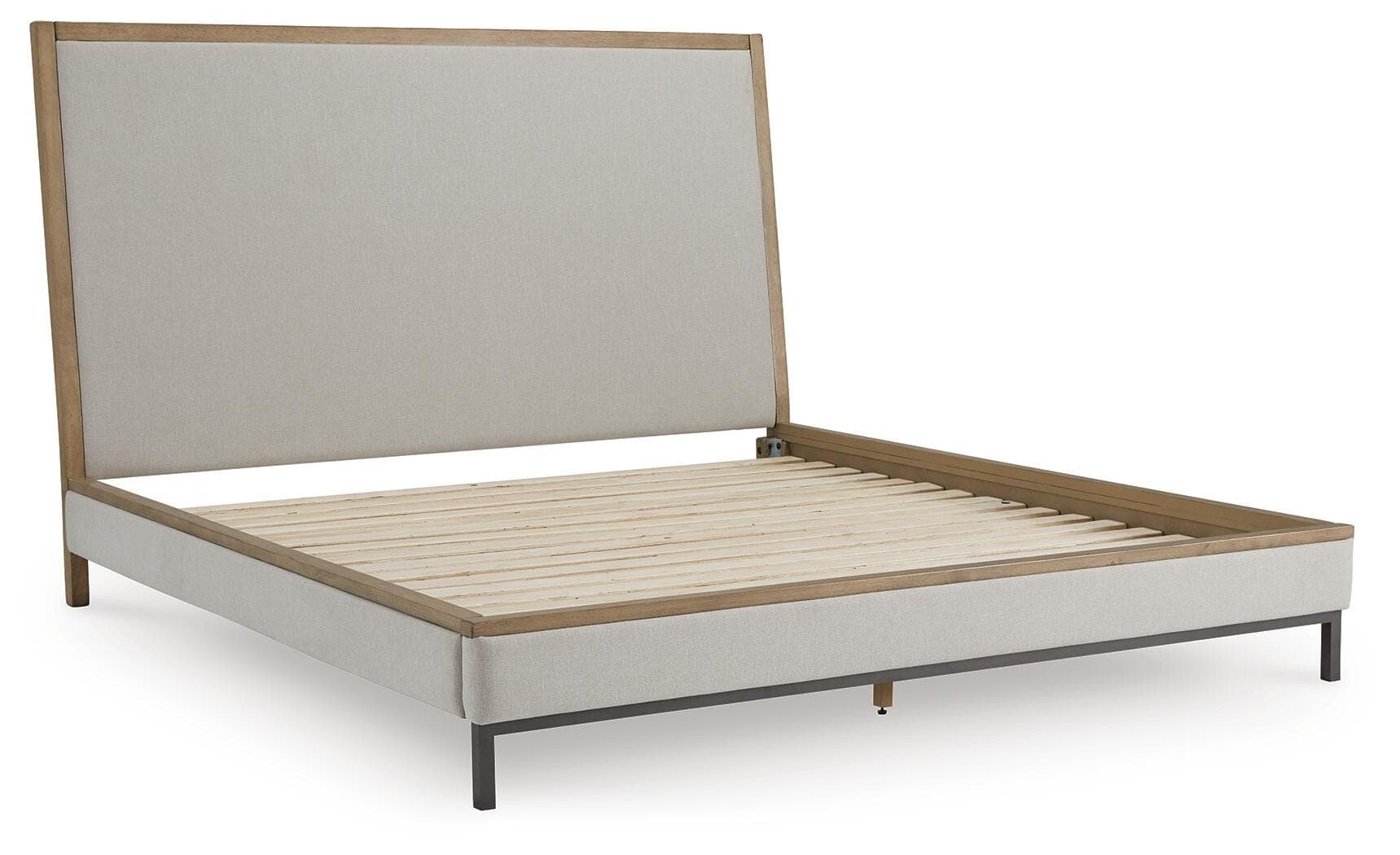 Tomtyn King Upholstered Bed — Brown/Beige — view 3
