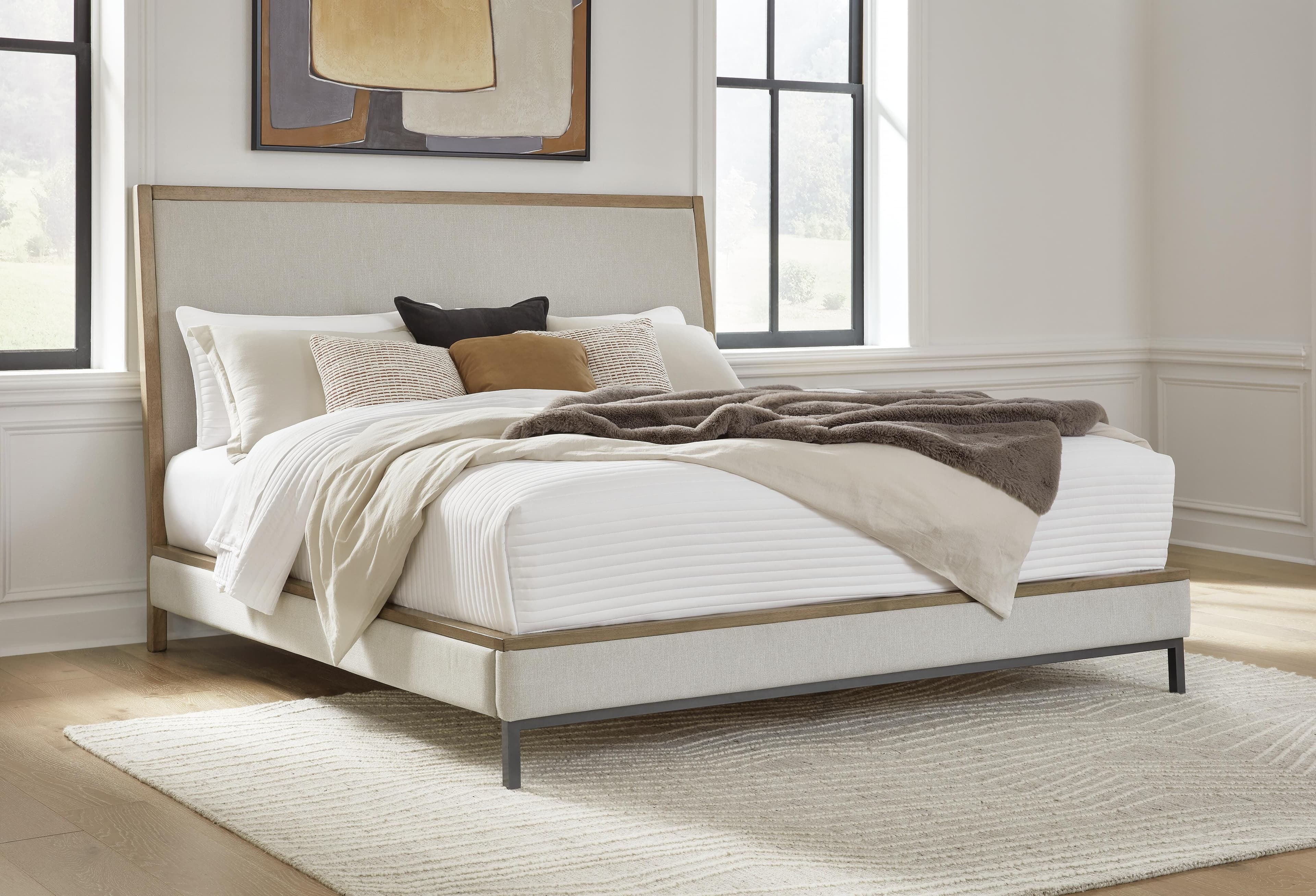 Tomtyn King Upholstered Bed — Brown/Beige — view 2