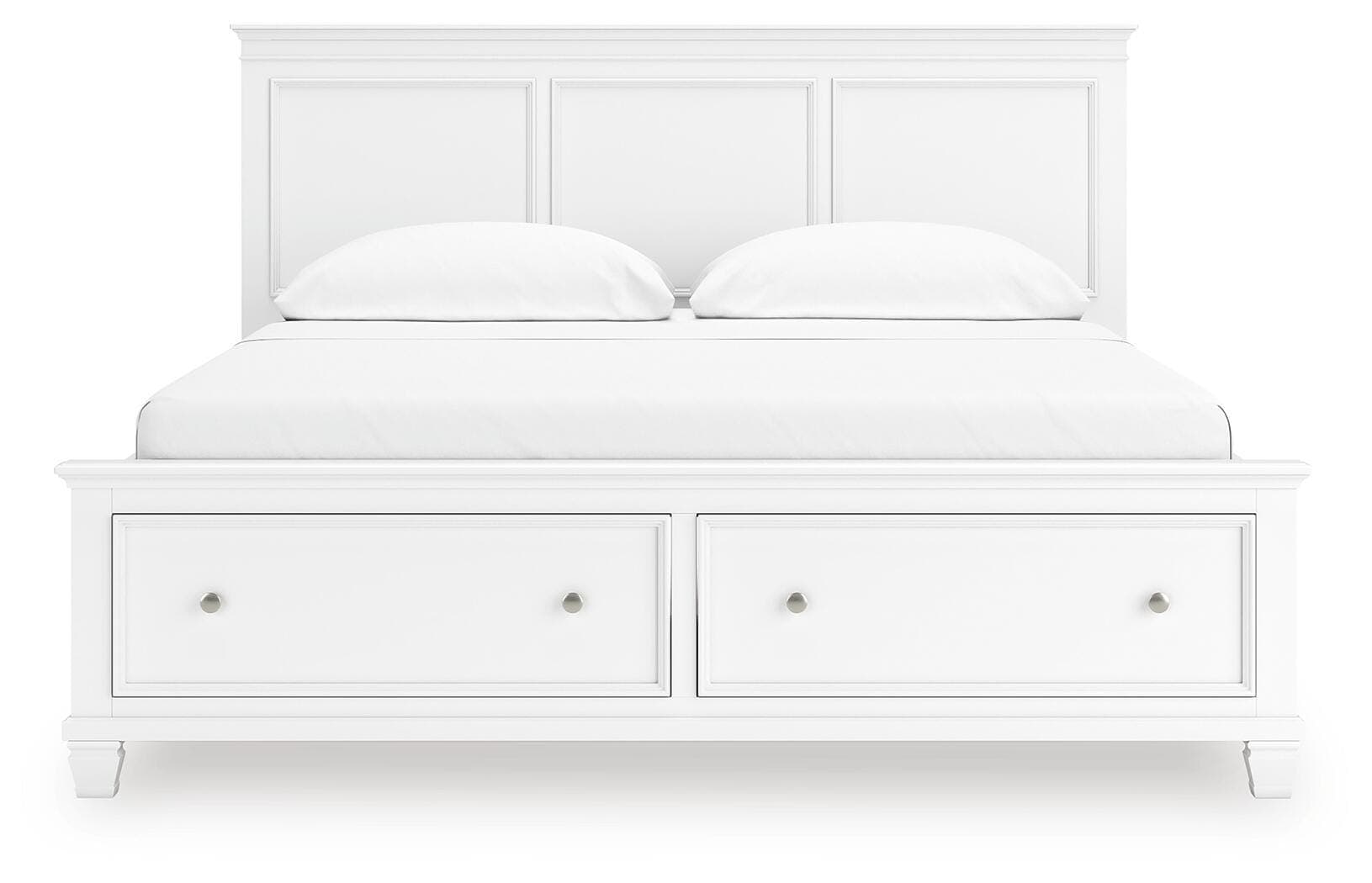Fortman California King Panel Storage Bed — White — view 4
