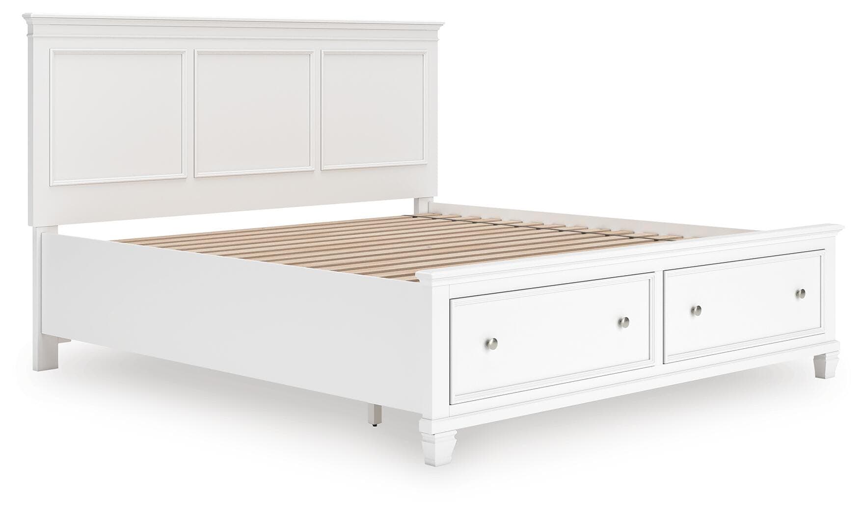 Fortman King Panel Storage Bed — White — view 3