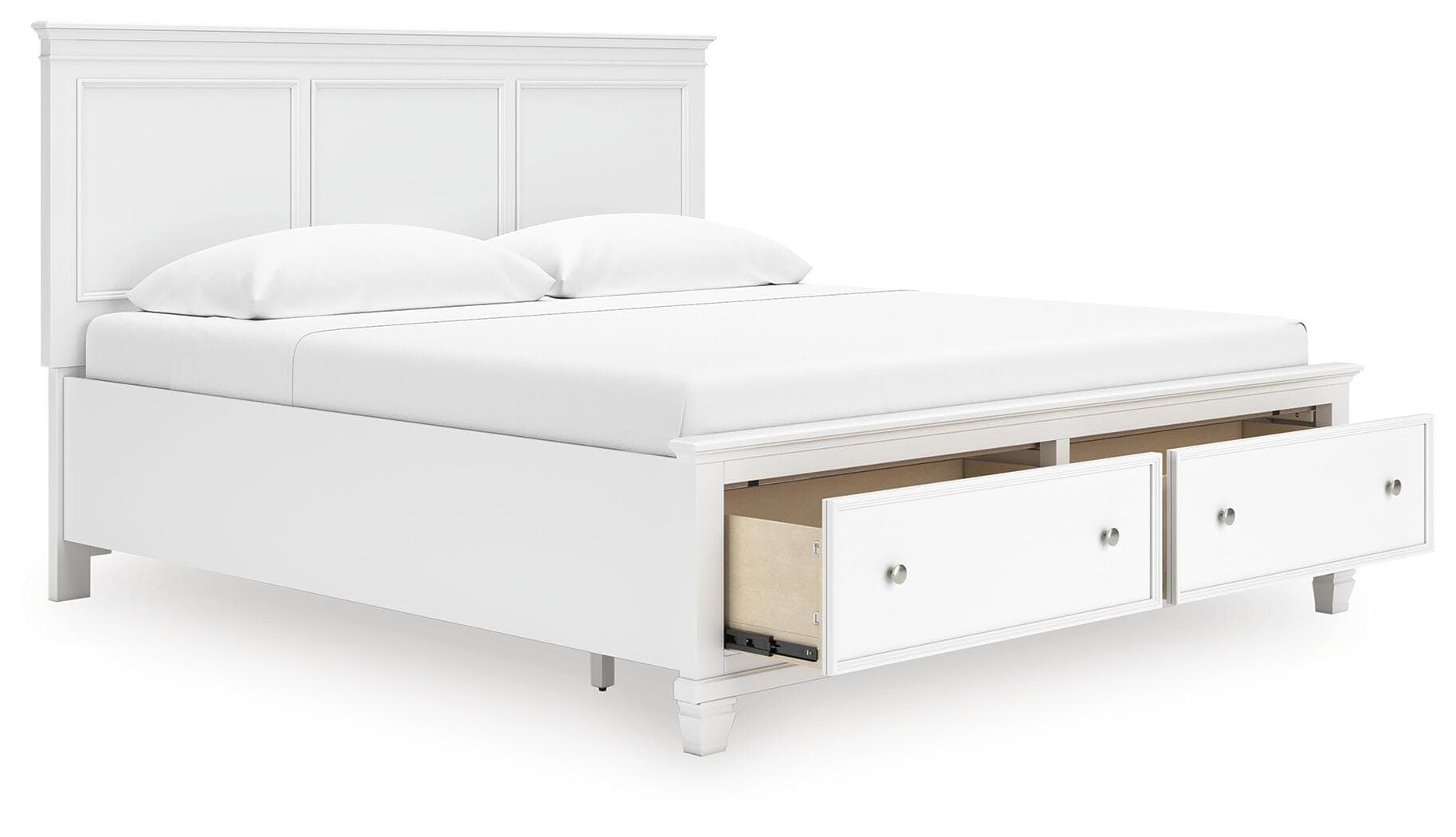 Fortman King Panel Storage Bed — White — view 2