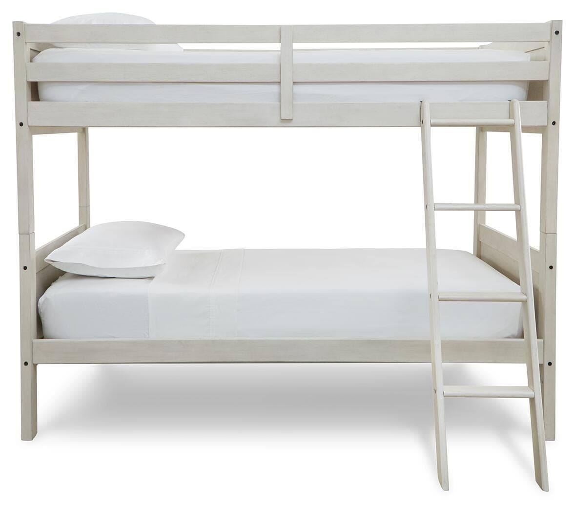 Robbinsdale Twin/Twin Bunk Bed with Ladder — White — view 4
