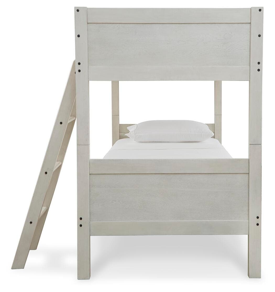 Robbinsdale Twin/Twin Bunk Bed with Ladder — White — view 5
