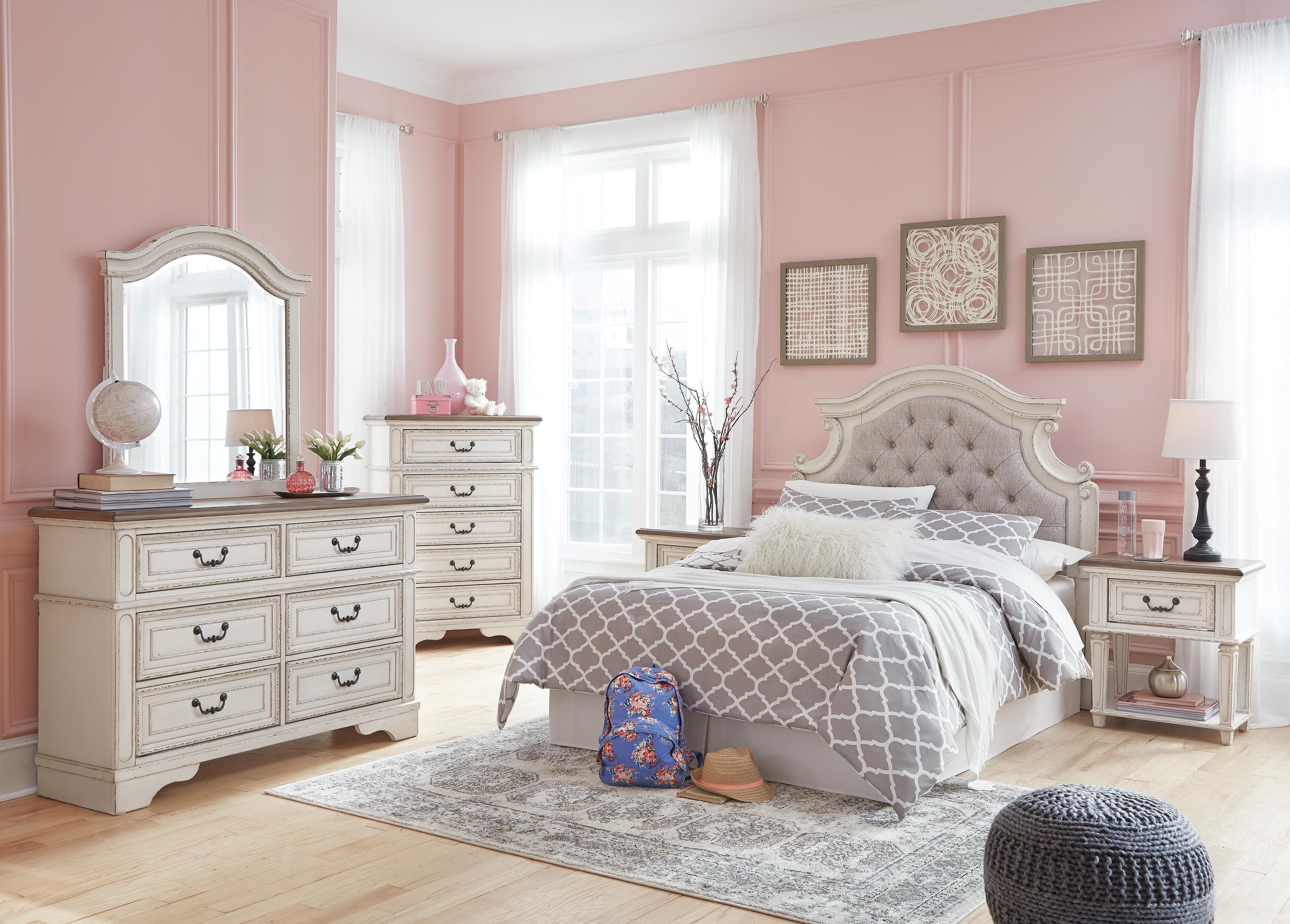 Realyn Dresser and Mirror — White — view 7
